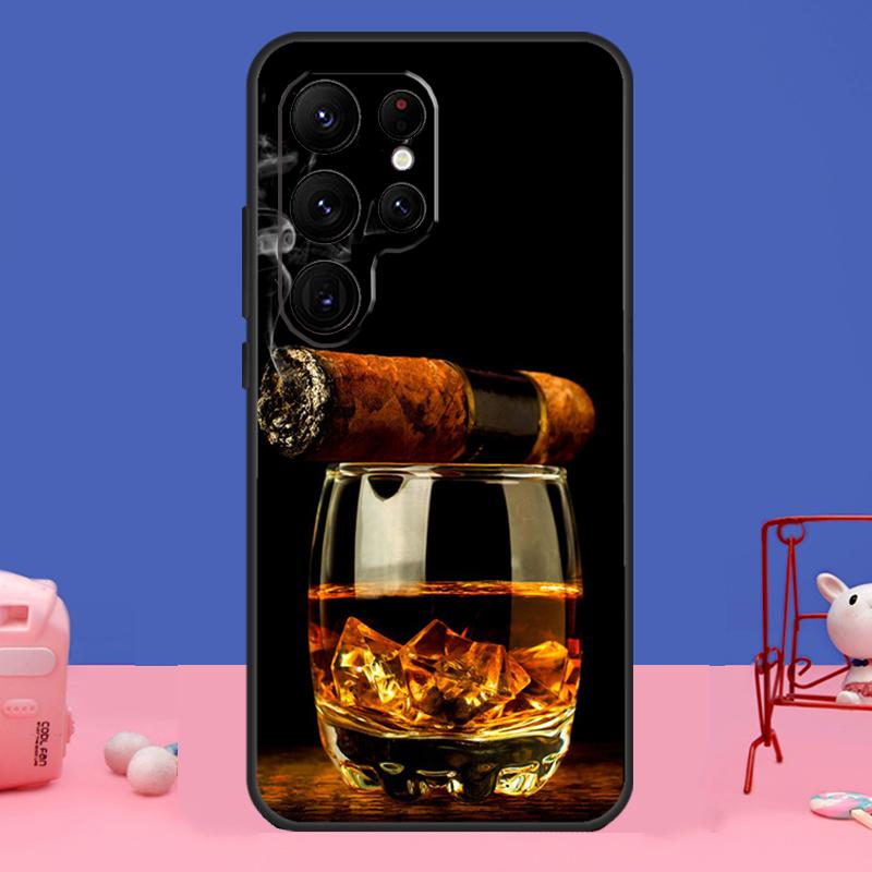 Кейс для сигар и виски для Samsung Galaxy S24 S23 S22 Ultra S20 S21 FE Note 20 S8 S9 S10 Note 10 Plus Чехол