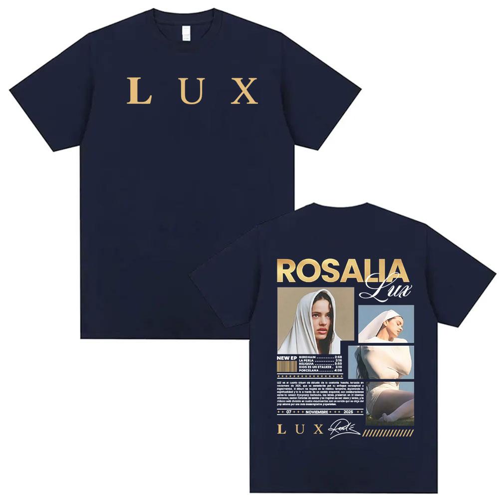 Singer Rosalia Album LUX Logo Cover Tshirt Street Hip Hop Pop Music Tshirts Men Women Fashion Casual Summer Short Sleeve Shirt
