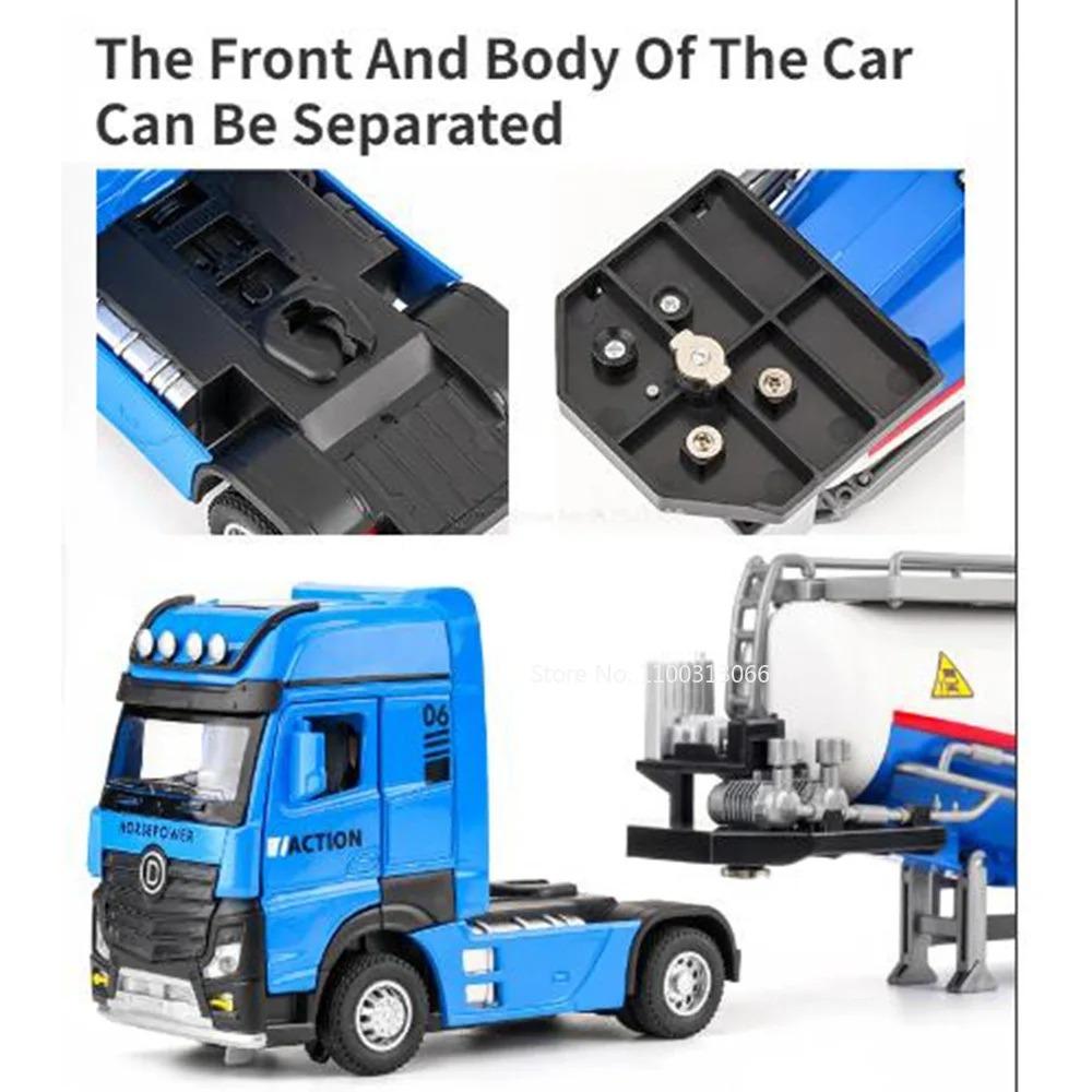 1/50 Грязевой насос Грузовик Литой игрушечный автомобиль Модель со звуком и светом Функция инерционного движения Модели транспортных средств Подарите мальчикам подарок на день рождения