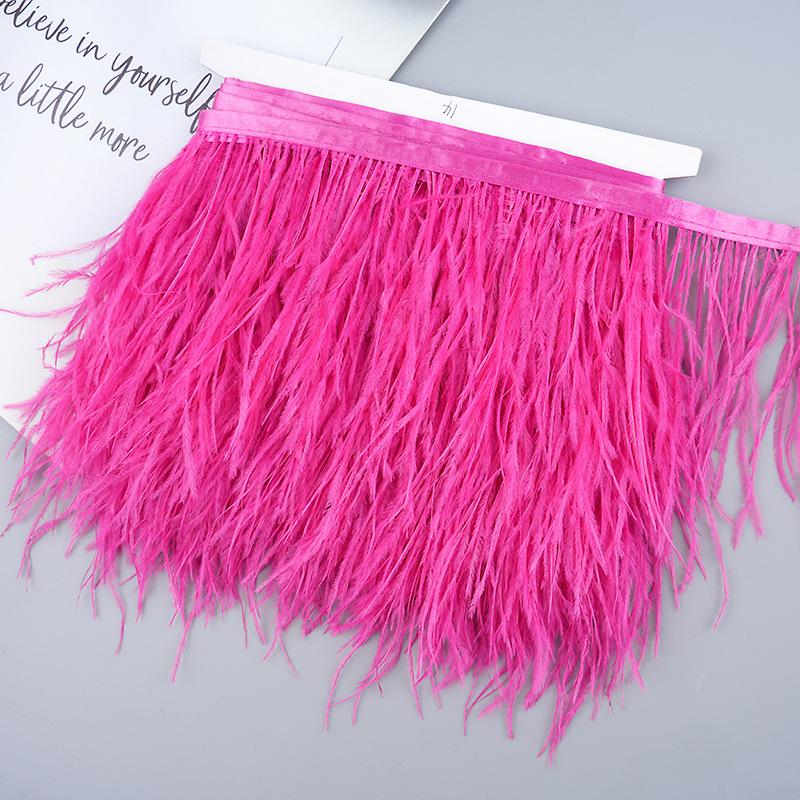 Diy Handmade Accessories Colorful Ostrich Feather Cloth Edge Decorative Accessories Clothing Accessories Wedding Skirt