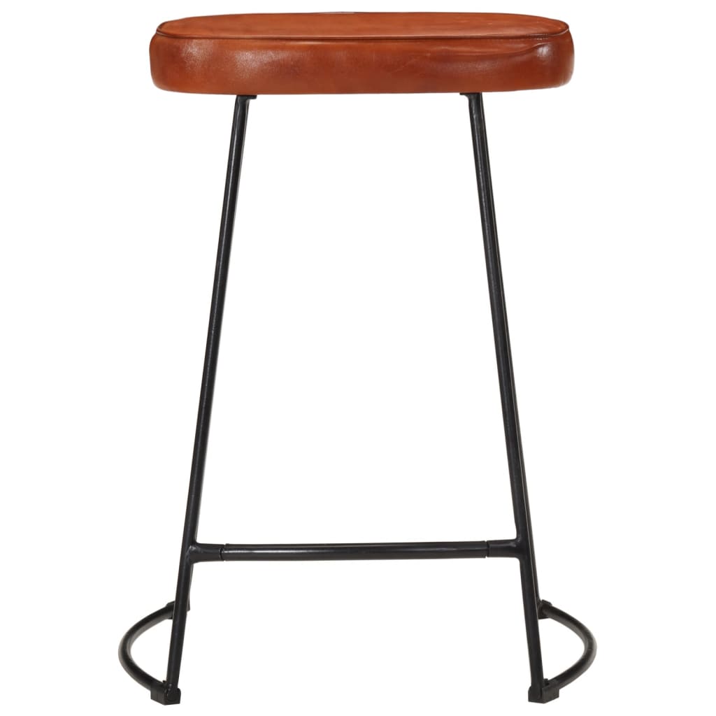 Bar Stool Set of 2 Dark Brown 41 x 29 x 62 cm