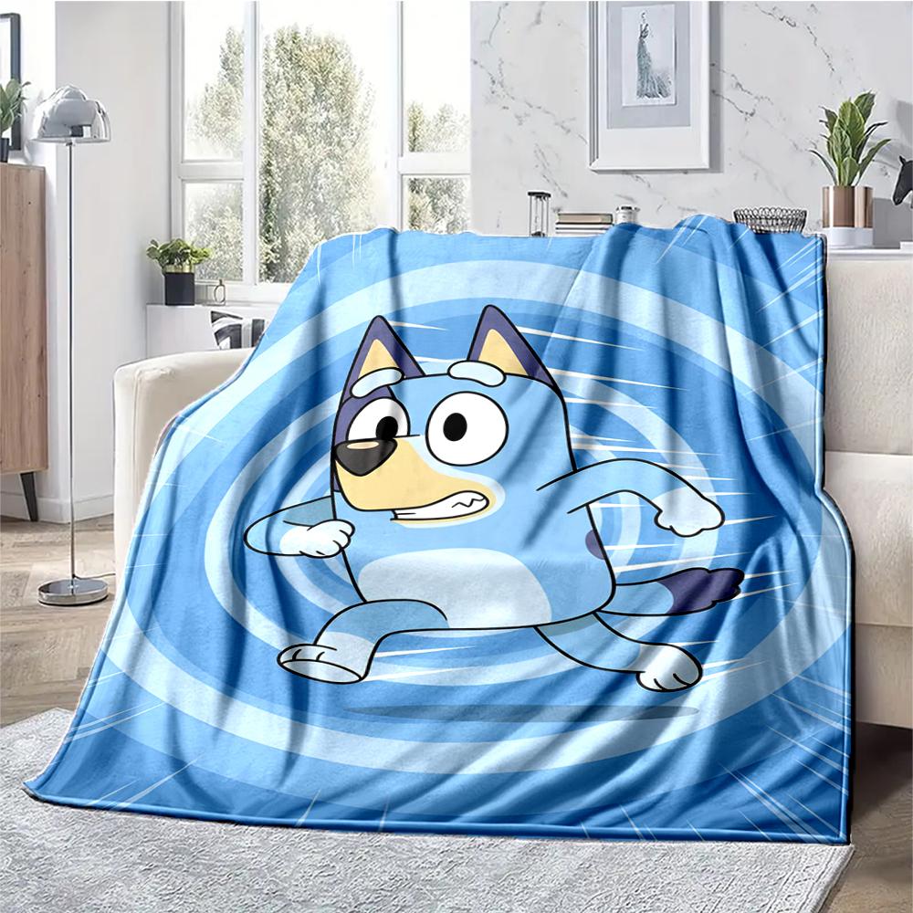 Bluey Theme Printed Blanket - Perfect for Couch, Bed, Travel & Outdoor Use | Machine Washable, Cozy & Durable.