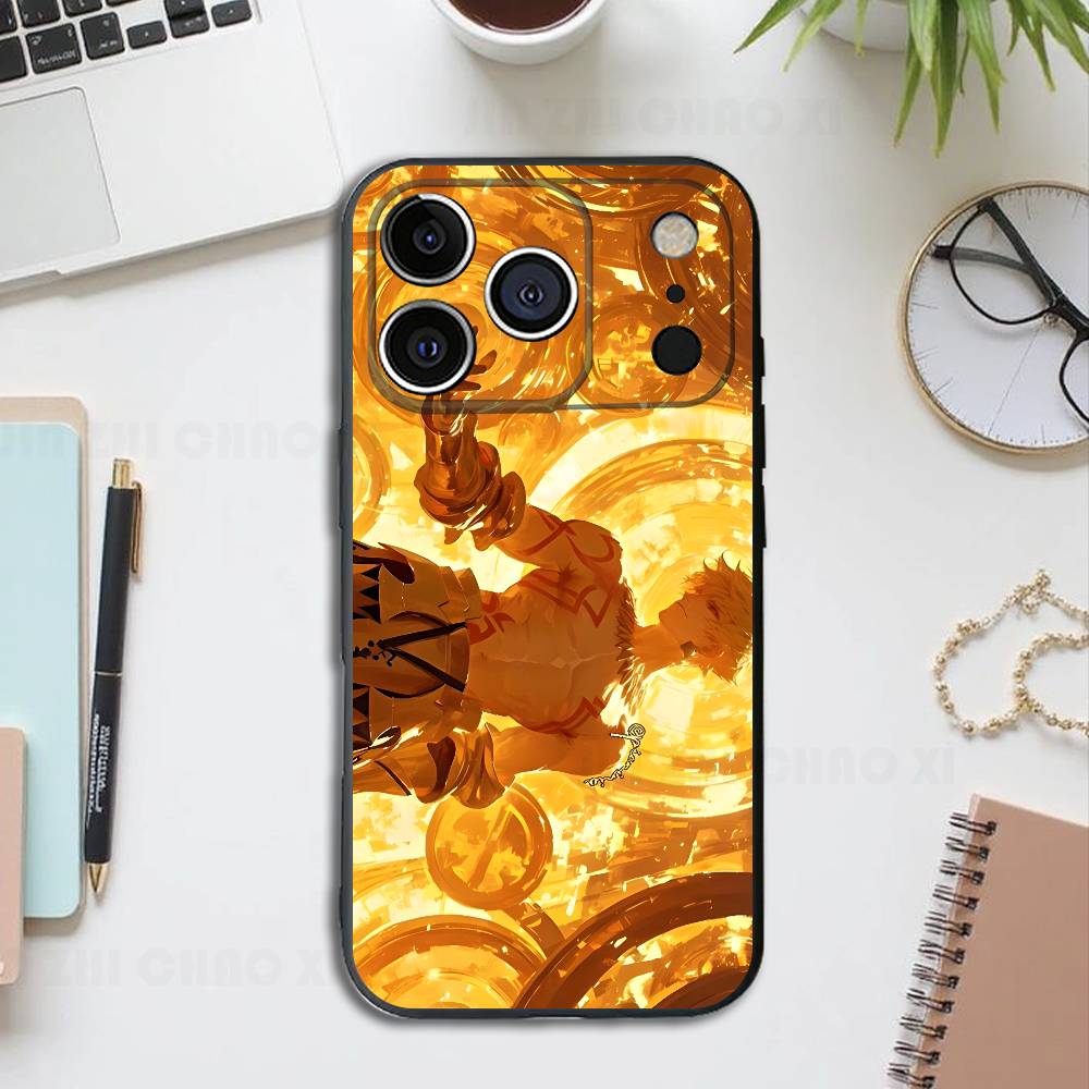 Чехол для телефона Gilgamesh II Fate Black для iPhone 17 16 15 14 13 12 13 12 11 Pro Max Plus XS XR Силиконовый Мягкий Задний Чехол