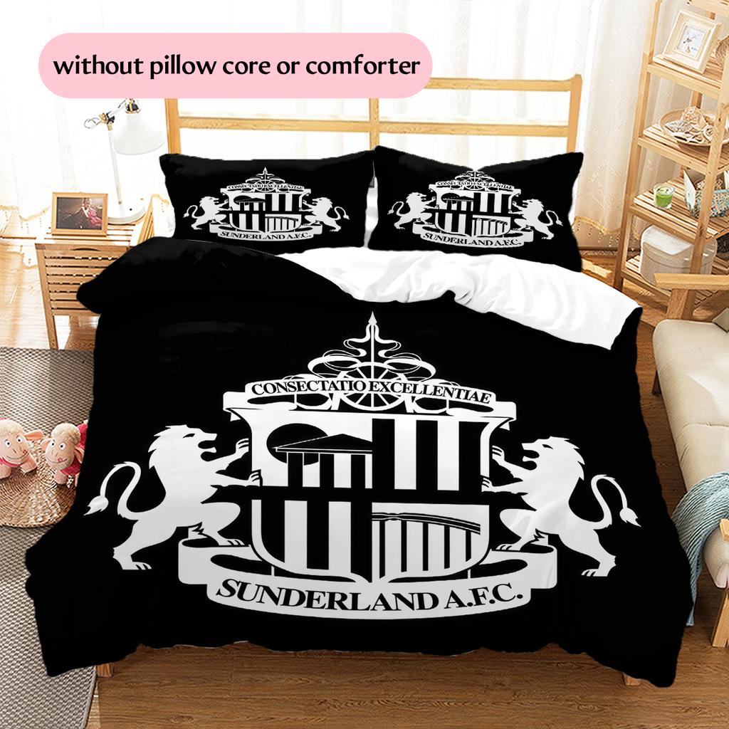 Sunderland AFC Pattern Bedding Home Decoration Birthday Gift (1 * duvet cover + 2 * pillowcase, without core)