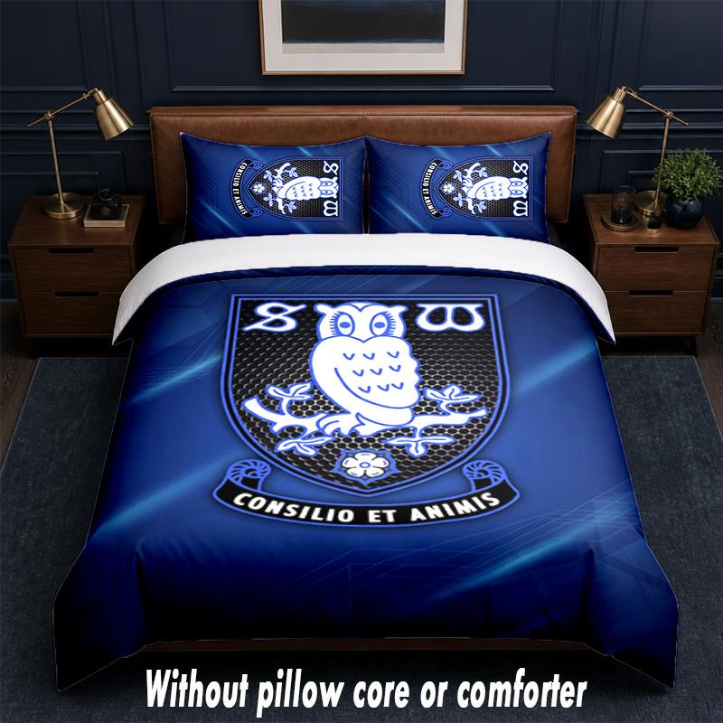 Дизайн Sheffield Wednesday Комплект постельного белья 1 пододеяльник + 2 наволочки Мягкое дышащее домашнее постельное белье