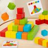 Wooden Building Blocks Set Early Development Activity Toy Versatile Christmas Gifts Storage Box