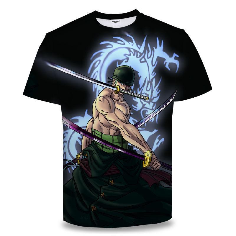 One Piece Zoro 3D Printing Anime Clothes Men's T-shirt Spring and Summer Short Sleeve Men's Trendy T-shirt Tops