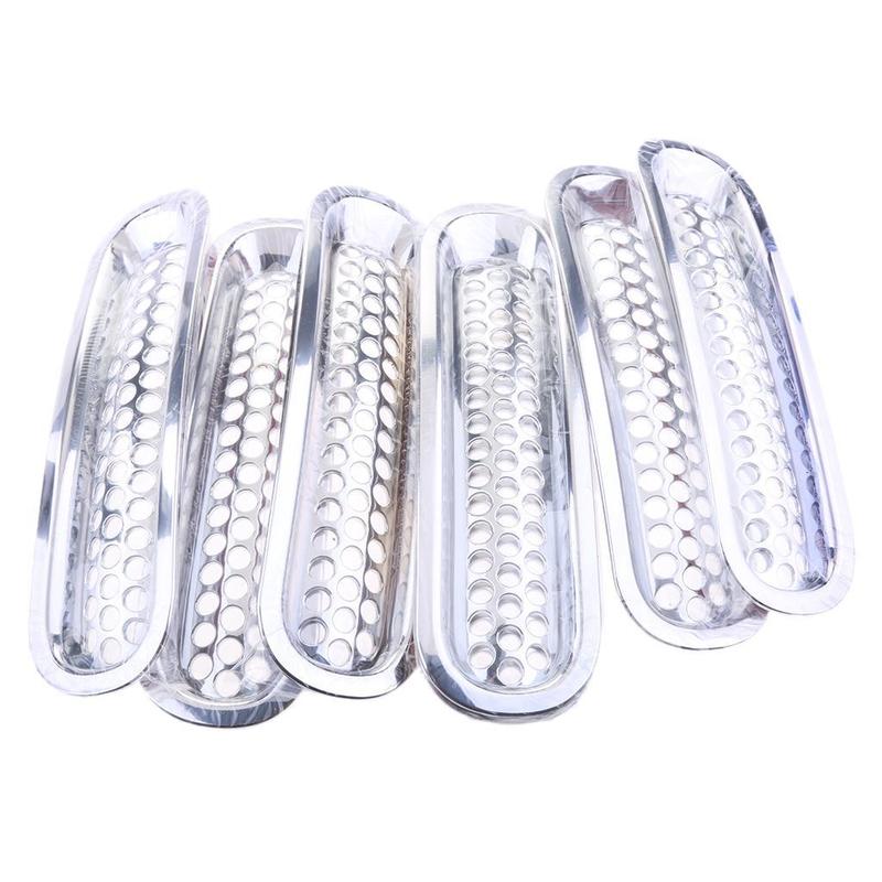 ABS Plastic Car Front Chrome Grille Mesh Insert Upgrade for Jeep Wrangler JK 2007-2016 Vehicle Parts