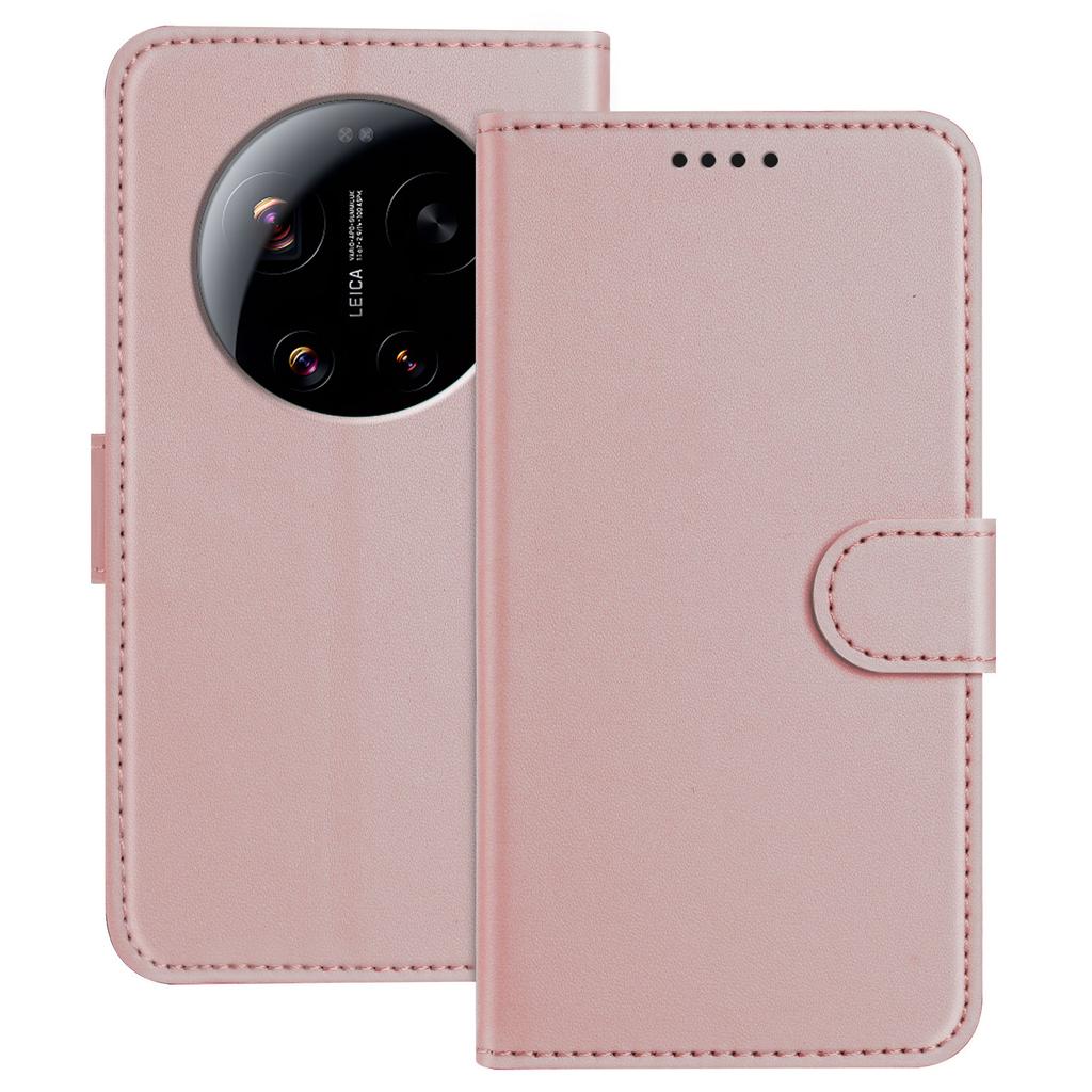 For Xiaomi 17 Ultra 5G Leather Case Wallet Stand Solid Color Anti Drop Phone Cover