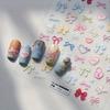 Sweet Bow Embossed Nail Art Stickers, Spring/Summer Cute Nail Decals, DIY Stickers, Paper Cup Stickers, Manicure Decorations Suitable Women's Gifts