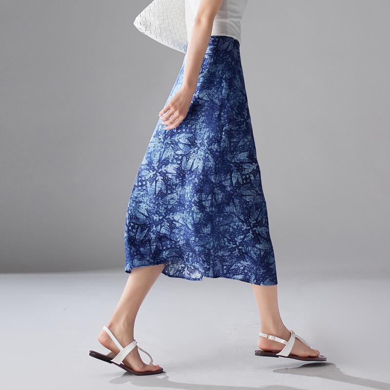 SOFSIL 2026 Summer Silk Blend Print Midi Skirt