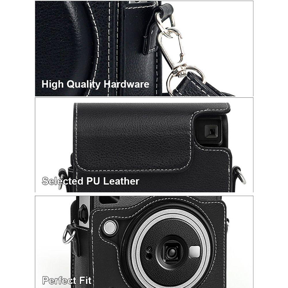 PU Leather Instant Camera Case Shockproof Photography Pouch for Fujifilm Instax Square SQ40 Travel