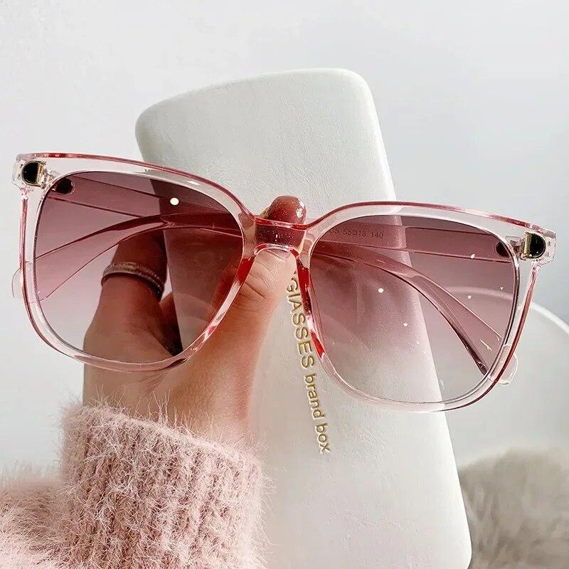 Fashion Oversized Sunglasses Woman Brand Designer Vintage Square Sun Glasses Female Big Frame Gradient Shades Oculos De Sol