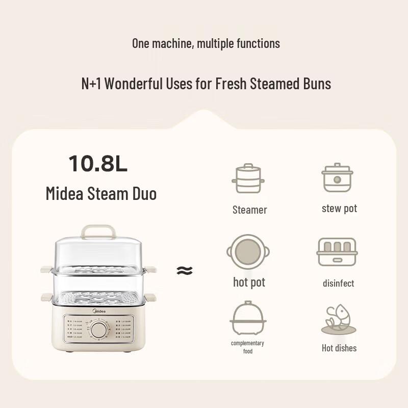 Midea 10.8L 3-Layer Electric Food Steamer
