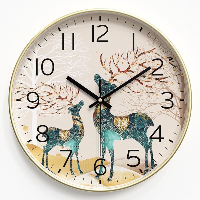 Living Room Wall Clock New Chinese Clock Home Art Clock Wall Silent Hanging Watch Quartz Clock 8 Inches 20CM