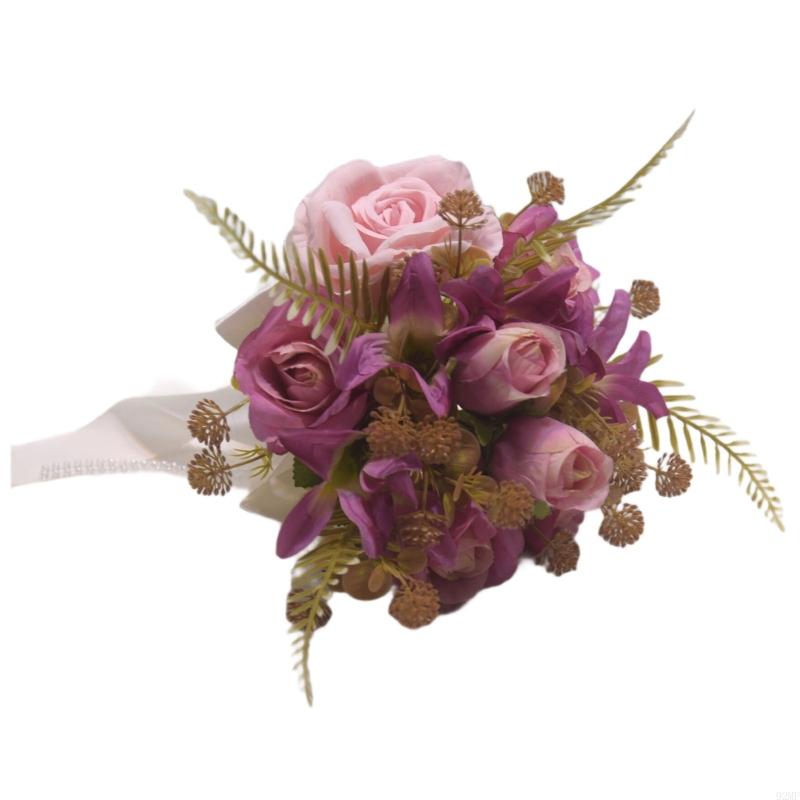 92MF Bridal Bouquets Artificial Rose Flower for Wedding Ceremony Photography
