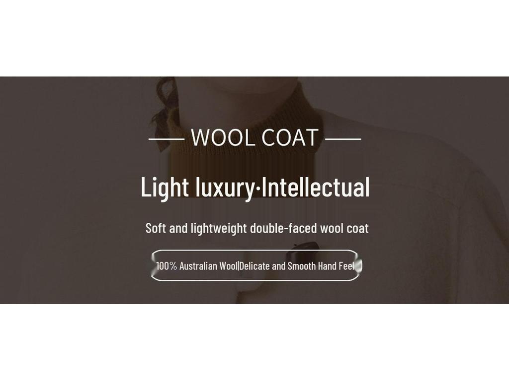 Women's High-End Wool Tweed Coat - Autumn/Winter 2025, Double-Faced and Loose Fit with a Round Neck In Little Fragrance Style