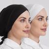 Cotton Forehead Cross Inner Cap Tie Back Muslim Under Scarf Cap Jersey Under Hijab Bonnet Femme Musulman Turbante Mujer Headband