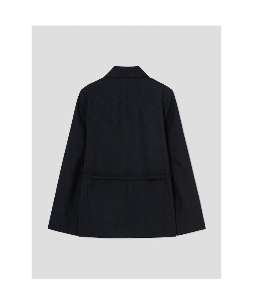 8Seconds Stand Collar Neck Midi Jacket Navy