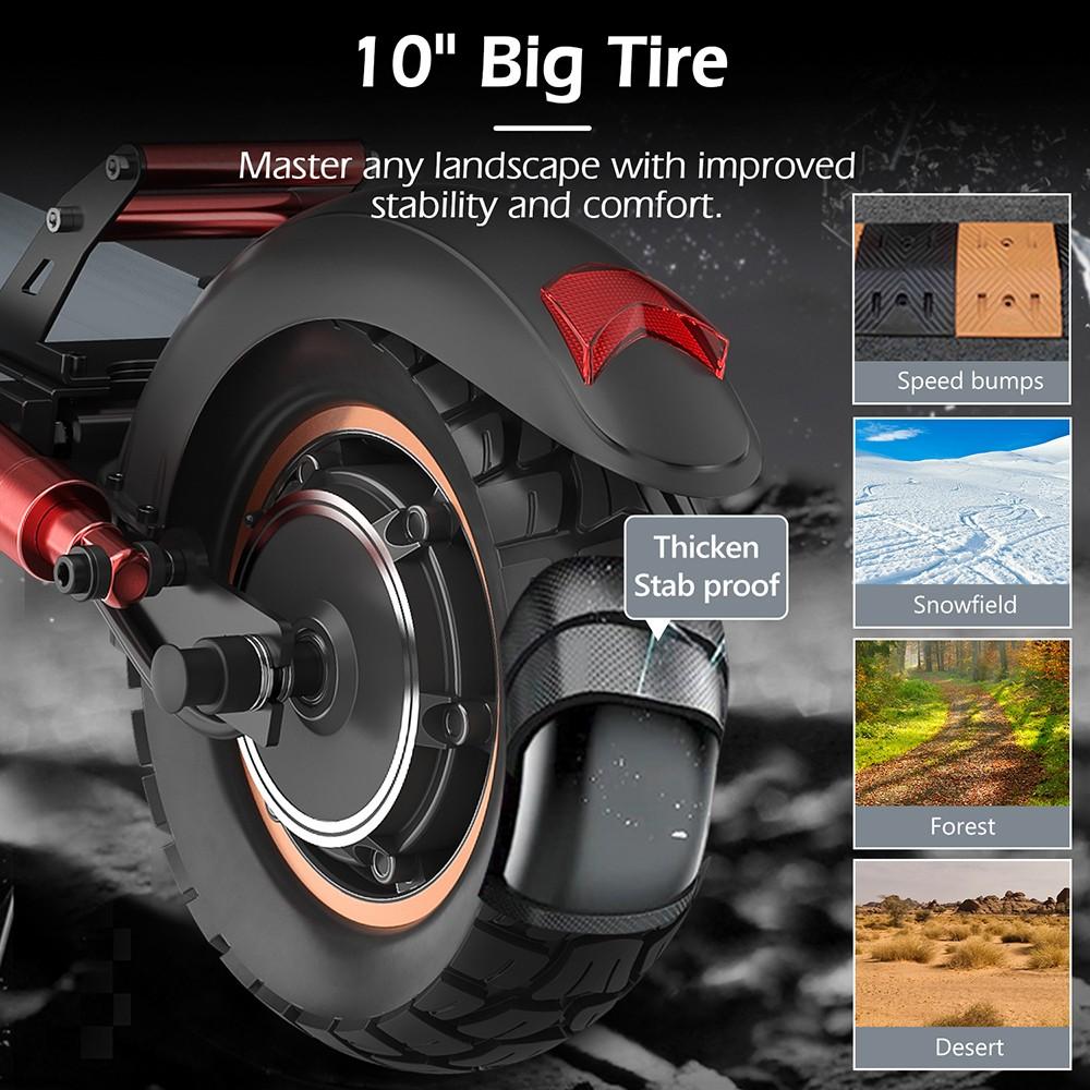 Складной электрический самокат AOKDA A1, двигатель мощностью 800 Вт, аккумулятор 48 В, 10 Ач, 10-дюймовые пневматические внедорожные шины, максимальная скорость 45 км/ч, максимальный запас хода 25 км.