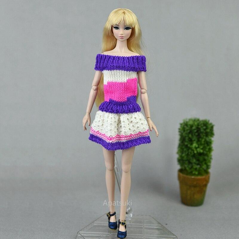 Вязаный вручную свитер ручной работы для куклы Барби, наряды, платье, 1/6, аксессуары для кукол, игрушки для детей, подарок