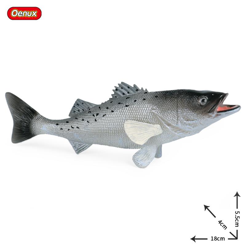 Oenux Модель Морские Животные Фигурки Экшн Океанские Рыбы Парусник Окунь Групер Лосось Фигурки для Аквариума ПВХ Обучающая Детская Игрушка