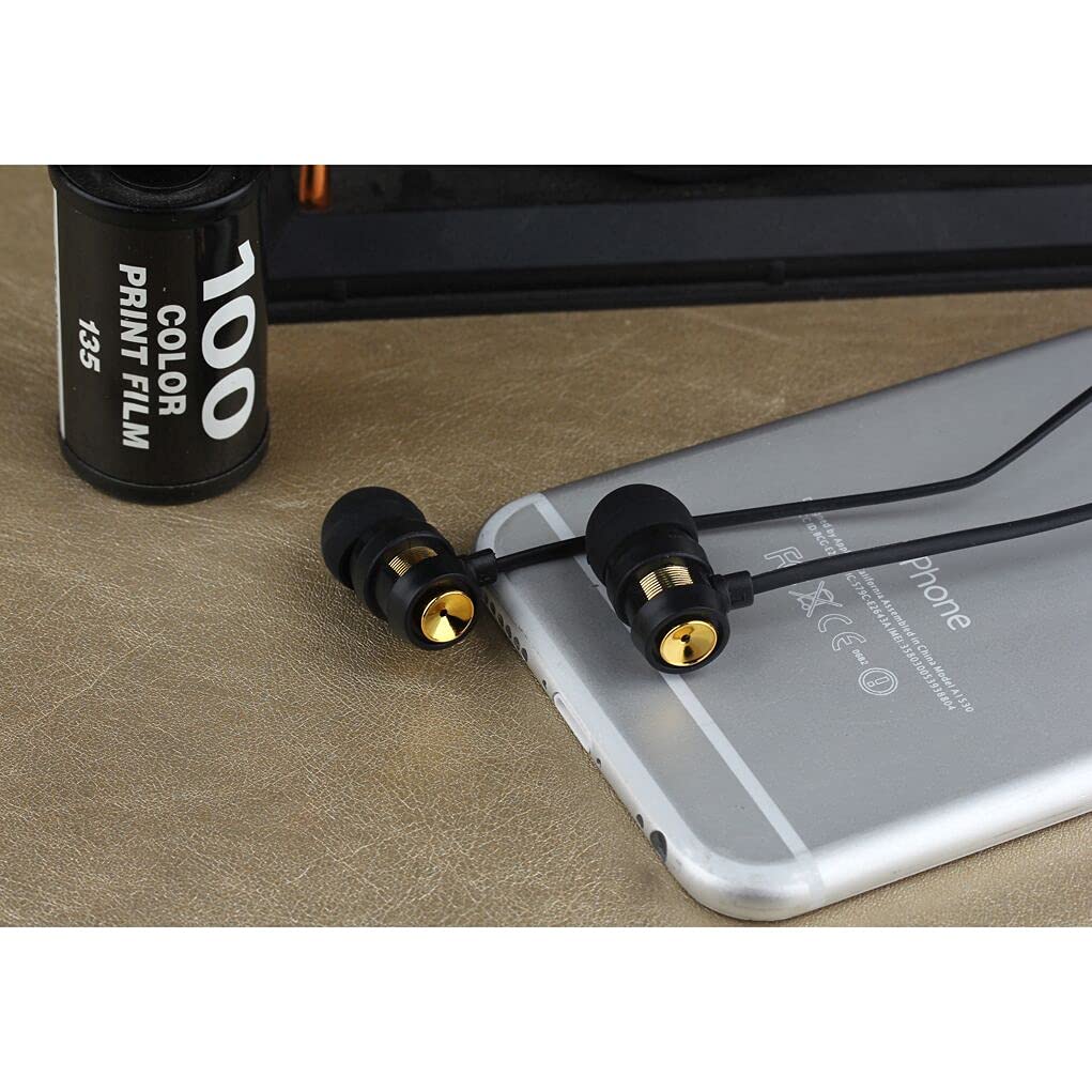 Проводные наушники Yadesign с микрофоном, 2 шт., регулятор громкости наушников (Черное золото)