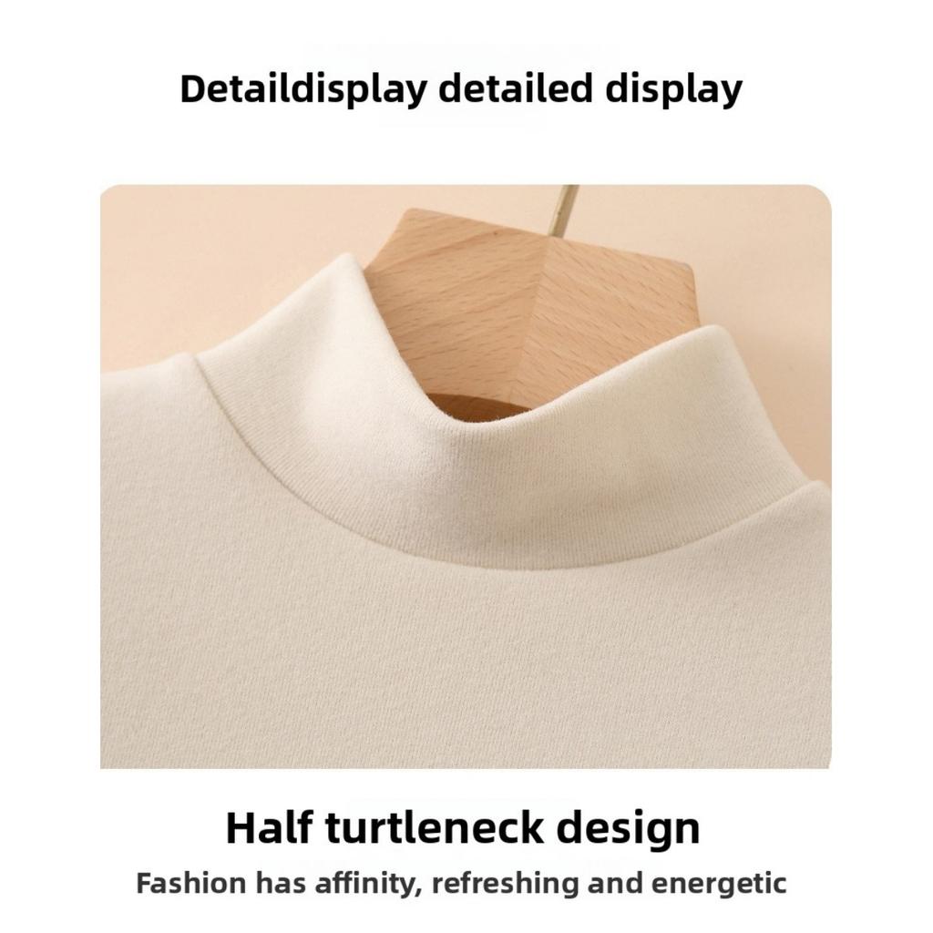 Базовая рубашка из двухстороннего немецкого бархата с полувысоким воротом для женщин, однотонная, с толстым бархатом внутри, теплая кофта с длинным рукавом