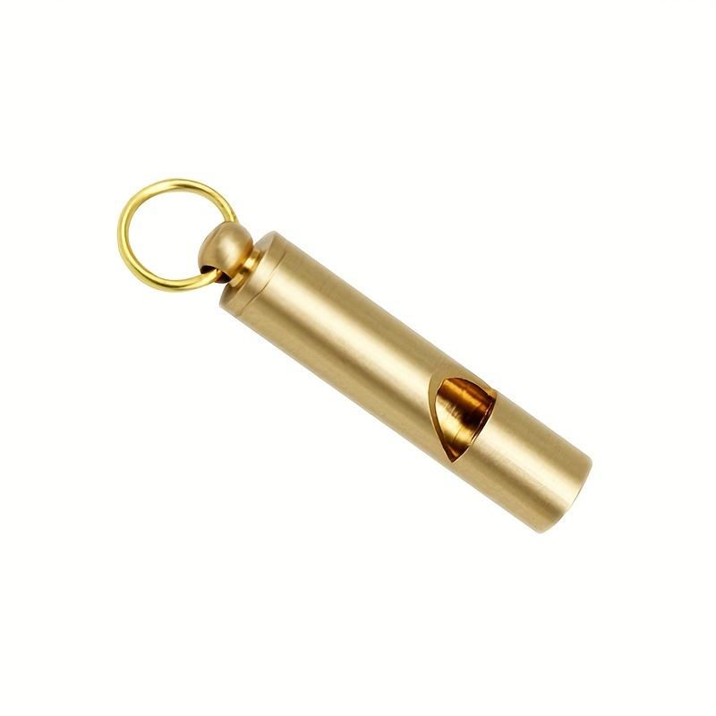 1Pcs Loud Emergency Survival Whistle - Heavy-duty gold construction with clear ring buckle design, suitable for outdoor use, camping, lifeguards