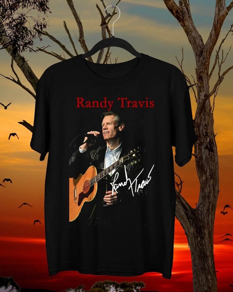NEW Randy Travis Signed Retro Black All Size T-Shirt AR1263 Unisex T-Shirt