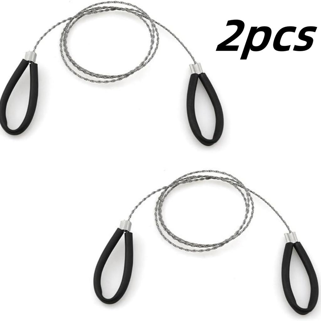 Portable Stainless Steel Wire Saw With Finger Handle Outdoor Camping Hiking Pocket Manual Cutting Chain Saws Survive Tool