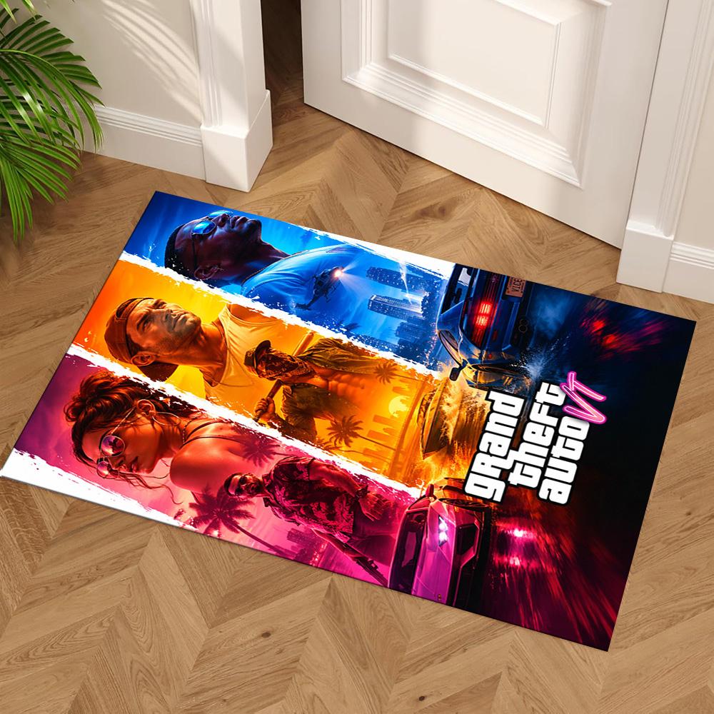 Grand Theft Auto Floor Mat Design for Hallway Outdoor Bedrooms Entryway Anti-slip Rug Office home decor Spiritual Gift