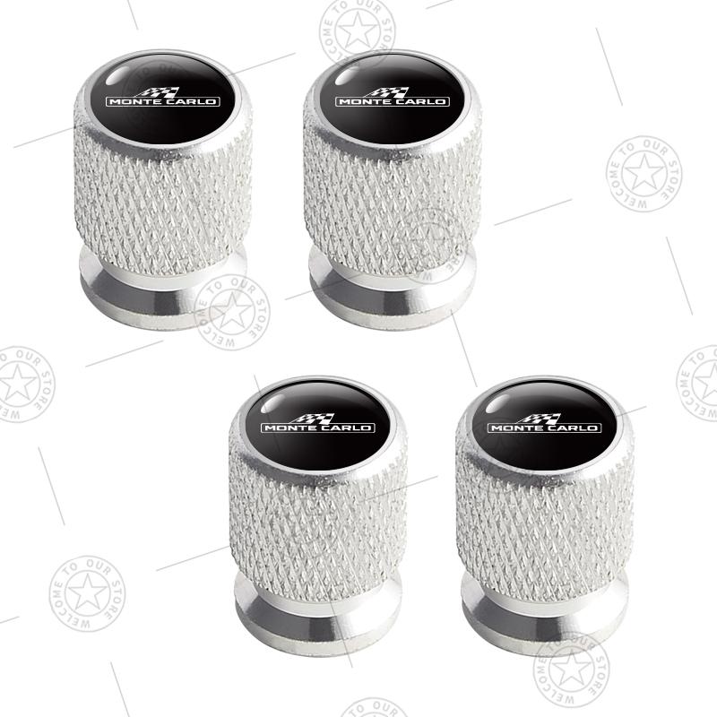 4pcs Monte Carlo Racing Flag Logo Car Wheel Tire Valve Caps Air Stem Aluminum Accessories For Skoda Kamiq Superb Octavia Rapid OO444