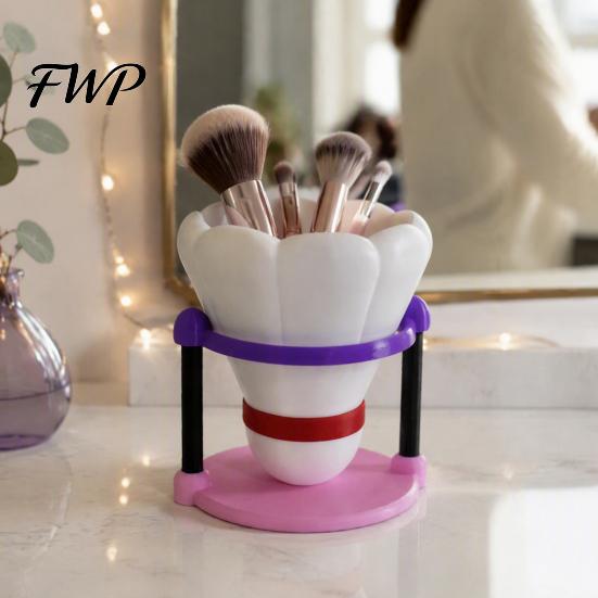 Artistic Stationery Holder 3D Printed Badminton Pen Holder, Desktop Organizer, Creative Desk Compact Organizer Storage Cup for Office Supplies Makeup