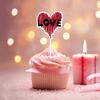 12Pcs Sweet Valentine Day Cupcake Toppers Heart Shape Letter Print Cake Topper Decoration Food Appetizer Stand