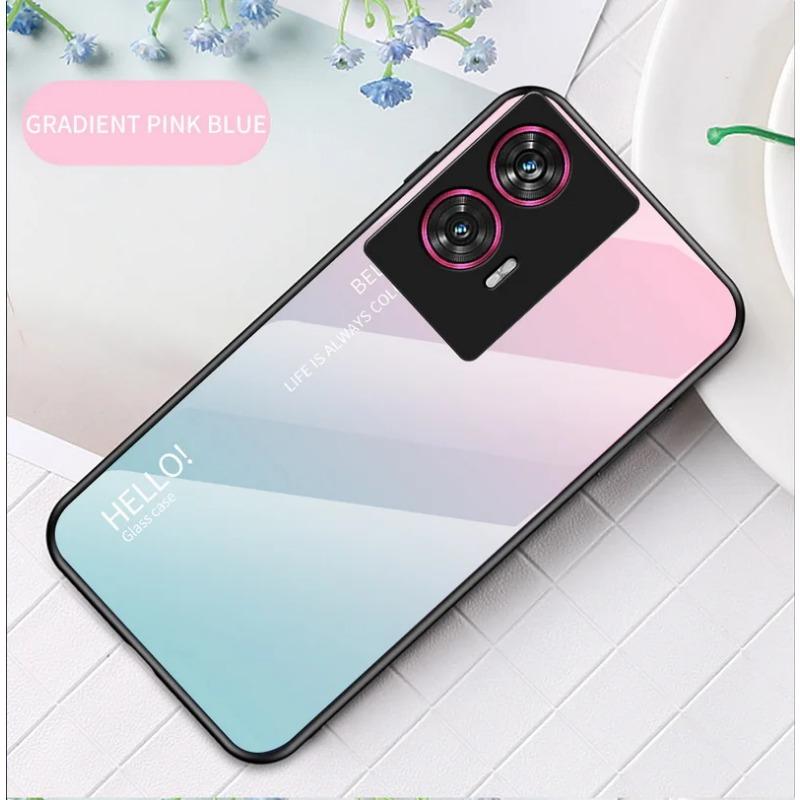 Чехол из закаленного стекла с градиентом для Moto Edge 50 Fusion 50 Pro 40 Edge40 Neo Edge 30 Ultra 20 Moto G04 G24 Защита объектива камеры Противоударная задняя крышка