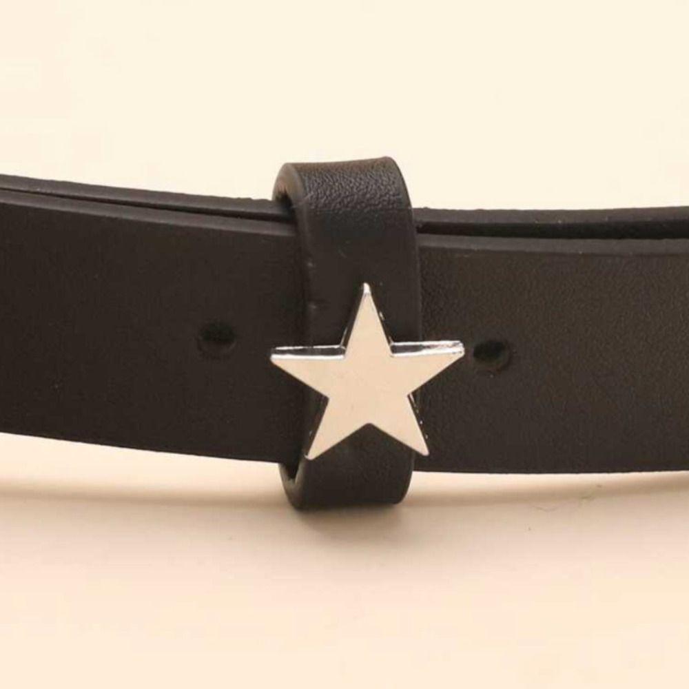 Trendy Rhinestone Star Buckle Women's Belt PU Leather Punk Street Style Waist Chain Waistband Y2K Girls