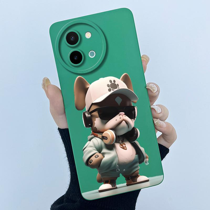 Case For Vivo Y38 Y58 T3X Y200i Y200T 5G Lovely Cat Funda Soft Liquid Silicone Camera Protection Back Cover Shockproof Bumper