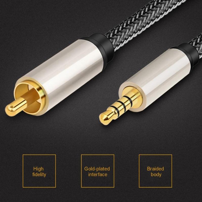 Аудиокабель 3,5 мм на RCA, Аудиокабель 3,5 мм AUX на RCA в нейлоновой оплетке для SPDIF, Стереокабель, Цифровой коаксиальный приемник