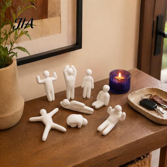 Handmade Art Collection 8Pcs Paintable Blank 3D Printed Chameleon Figurines, DIY Unpainted White Craft Project Model Kit with Painting Brushes,