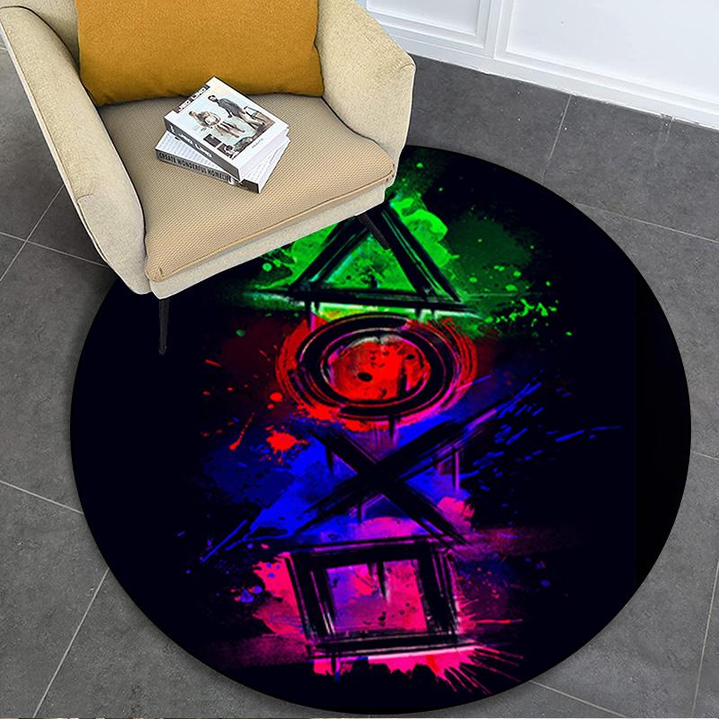 1Pc Gaming Controller Circular Print Rug - home decoration Carpet For Living Room Bedroom Flooring Computer Chair Area Rug