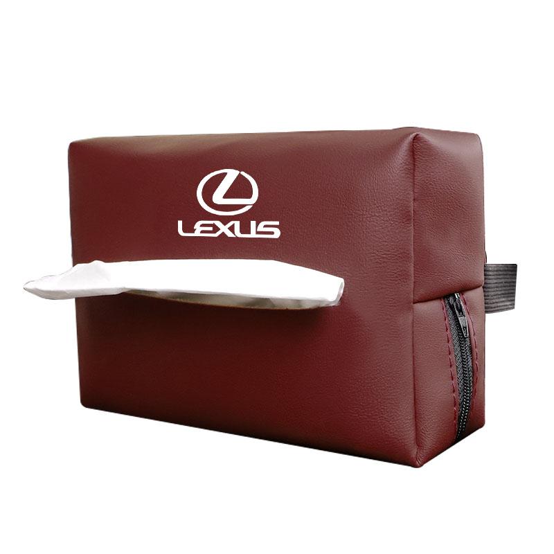 QDDY3 PU Leather Car Tissue Box Facial Tissue Storage Bag For Lexus FSPORT LBX NX RX 350h 450h ES UX 300e GS IS LS LX CT LC RC GX460