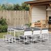 VidaXL Garden Dining Set with Cushions 11pcs White Textilene, Outdoor Dining Set, Dining Furniture of 3295099
