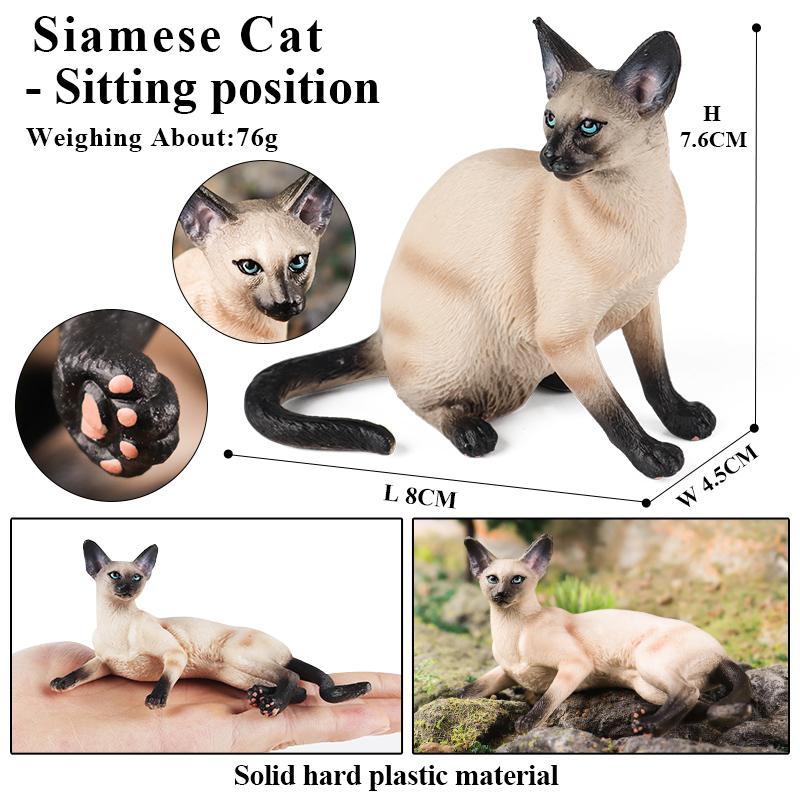 Oenux Кошачий игровой комплекс Китти Бобтейл Сиамский Сфинкс Регдолл Модель Фигурка Фигурка Милое украшение Домашнее животное Детская игрушка Подарок