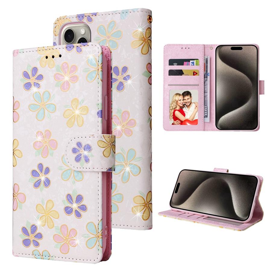 Роскошный тисненый цветочный браслет чехол для телефона iPhone 16 15 14 13 12 11 Samsung S25 S24 S23 A16 A15 A14 A56 A55 RFID блокирующий держатель для карт кошелек