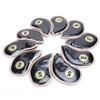 10Pcs Golf Iron Head Covers Sleeve Figure Zipper Sport Pattern Protective PU Waterproof