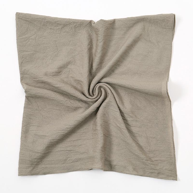 Однотонный мягкий дышащий полиэстеровый квадратный шарф - Женский европейский/американский головной платок, Повседневный солнцезащитный декоративный шелковый шарф