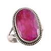 Red Ruby(Simulated) Gemstone Handmade 925 Sterling Silver Gift Ring S.9.5 F3e18