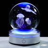 Kertari K9 Crystal Ball Jellyfish 3D Birthday Gift for Men and Popular Decorative Animal Stylish and Soothing Decorative Crystal Ball with LED Light
