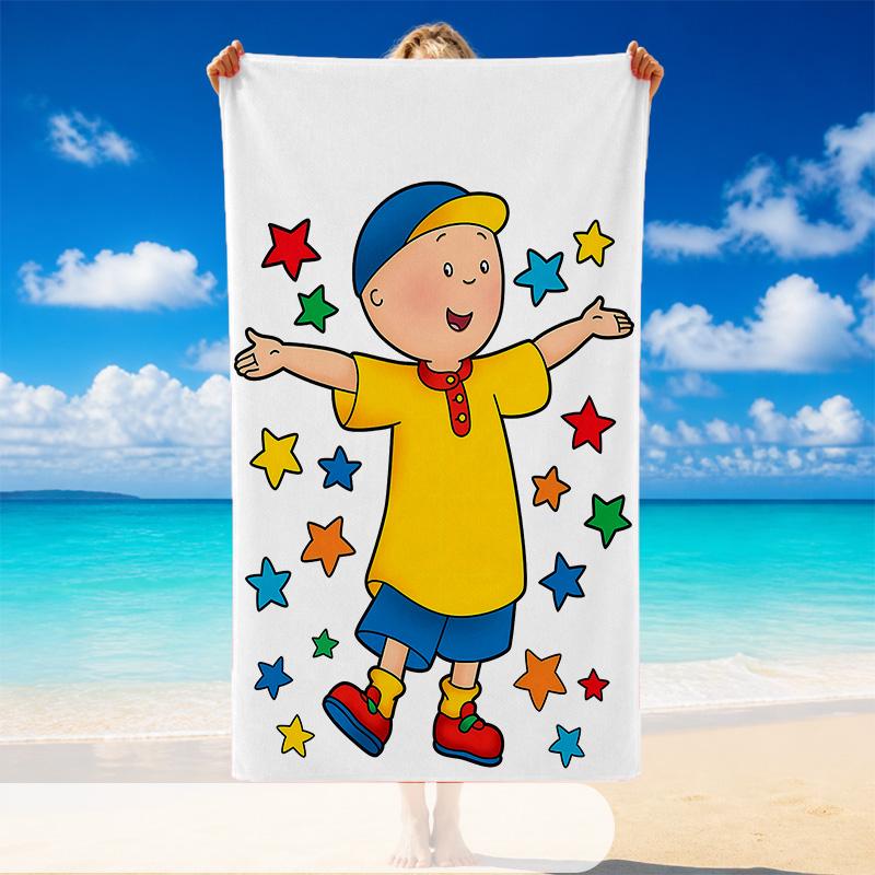 Quick Dry Beach Towel Caillou Pattern, Lightweight Absorbent Towel for Pool Beach Vacation Use